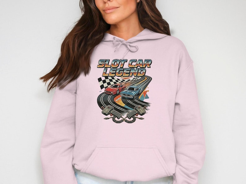 Camiseta de carreras vintage, camiseta de leyenda de coches de slot con diseño retro. imagen 10