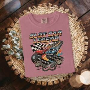 Camiseta de carreras vintage, camiseta de leyenda de coches de slot con diseño retro. imagen 13