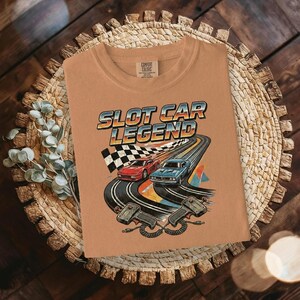 Camiseta de carreras vintage, camiseta de leyenda de coches de slot con diseño retro. imagen 14