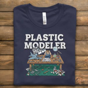 Humorous Model Shirt - Plastic Modeler T-Shirt - Stressed Hobbyist Design, Casual Apparel, Scale Modeling Gift