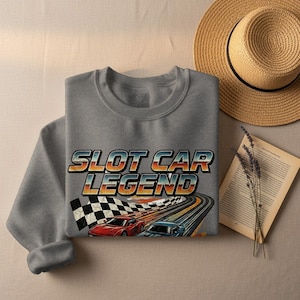Camiseta de carreras vintage, camiseta de leyenda de coches de slot con diseño retro. imagen 9