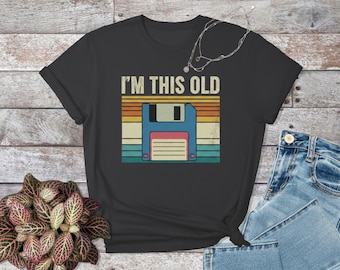 Floppy Disk Shirt, Vintage Tech Design Retro Computer Tee with Humorous Print