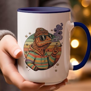 Lizard Coffee Mug Reptile Enthusiast Drinkware, Vibrant Hoodie Artwork (11oz Ceramic, Microwave & Dishwasher Safe)