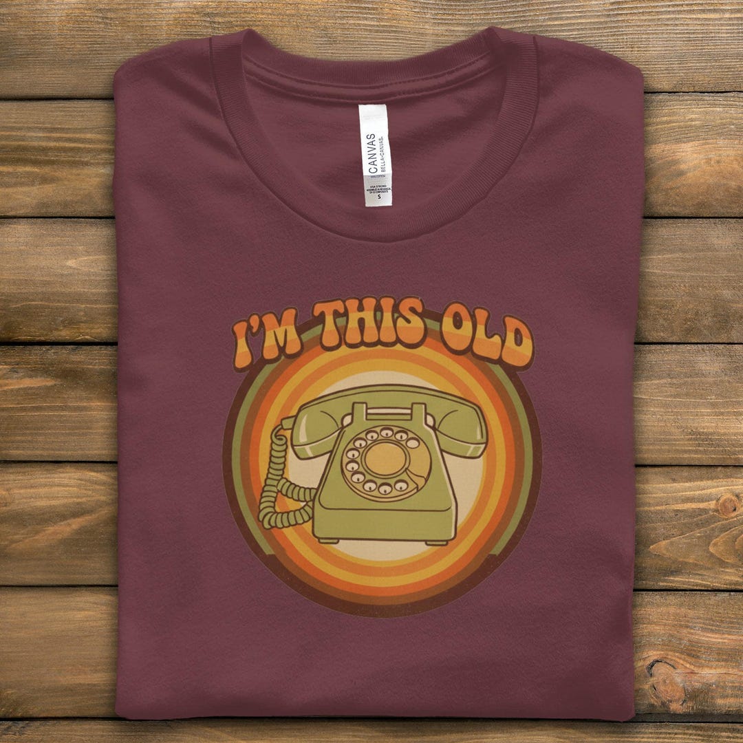 Retro Telephone T-shirt, Funny Old Phone Tee, Vintage Style Shirt ...