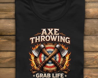 Axe Throwing Shirt Graphic Tee: Crossed Axes and Target With