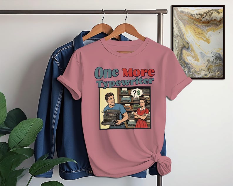 Retro Typewriter T-Shirt, Vintage Inspired Graphic Tee, Funny Book Lovers Shirt, Cool Comic Book Style Top, Unique Novelty Gift