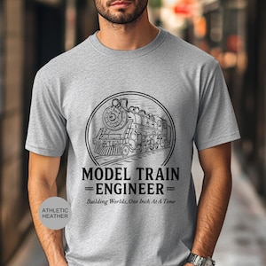 Model Train Shirt Railroad Hobbyist Tee, Steam Engine Graphic, Vintage Locomotive Art (Soft Cotton, Multiple Sizes) Bild 9