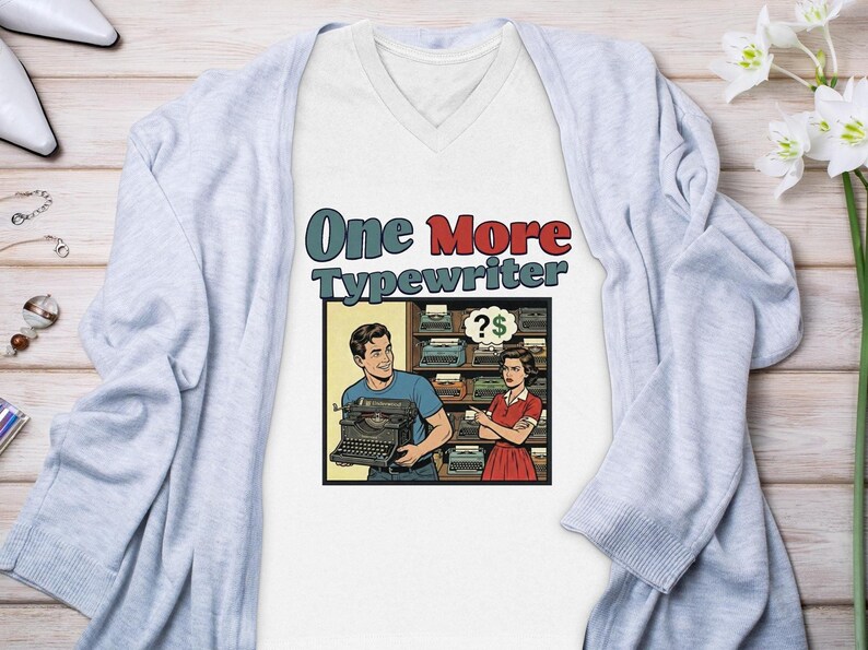 One More Typewriter Graphic Tee, Retro Style Shirt, Vintage Comic Print T-Shirt, Fun Casual Wear, Unique Graphic Top, Gift Idea