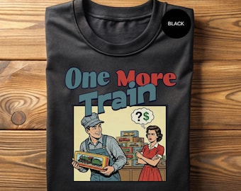 Funny Train Lover T-Shirt - Vintage Comic Style Humor Tee - Toy Train Design, Cotton Blend, Unisex Fit