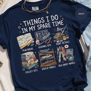 Scale Model Builder T-Shirt, Hobby Things I Do In My Spare Time, Model Kit Enthusiast Tee, Retro Hobbyist Gift