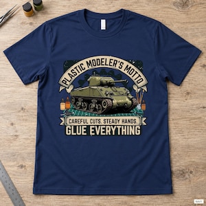 Plastic Modeler Cotton Shirt, Tank Design With Scale Model Building Graphic