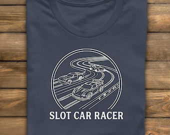 Maglietta da slot car, t-shirt grafica da corsa con design per appassionati
