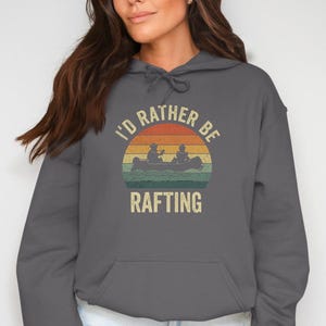 I'd Rather Be Rafting T-Shirt: Retro Sunset Design, Vintage Distressed Look | Cotton Blend, Unisex Fit | Outdoor Adventure Wear immagine 11