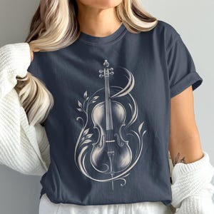Cello Player Gift T-Shirt, Classical Music String Instrument Design