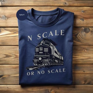 N Scale Train T-Shirt: Classic Locomotive Illustration - Model Railroad Theme, Casual Wear, Train Enthusiast Apparel