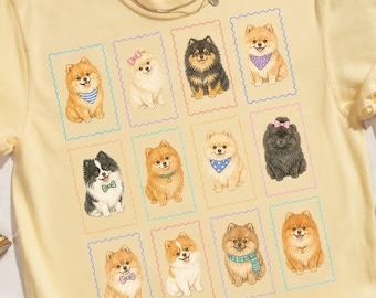 Pomeranian T-Shirt, Kawaii Puppy Graphic Tee for Dog Lovers