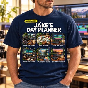 Video Editor Shirt, Personalized Workflow Graphic T-Shirt for Filmmakers