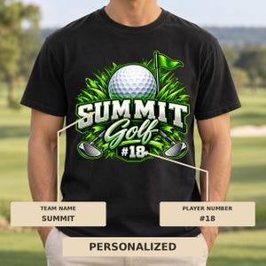 Custom Golf Shirt, Personalized Golf Team T-Shirt, Custom Name & Number Golf Tournament Outing Tee, Groomsmen Golf Trip Gift For Golfer