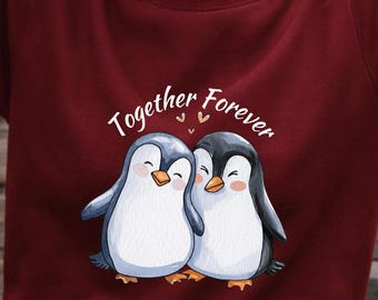 Penguin Couple Sweatshirt, Valentine's Day Gift, Romantic Unisex Top