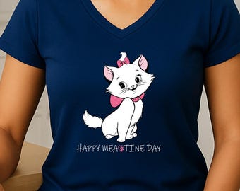 Funny Cat Mom Valentine’s Day T-Shirt, Cute Cat Valentine Shirt for Women, Happy Meowtine Day Tee, Kawaii Kitty Lover Gift, Graphic Cat top