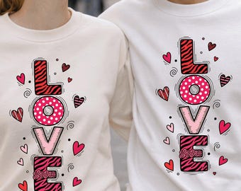 Love Typography Sweatshirt, Valentine's Day Tee, Unisex Gift