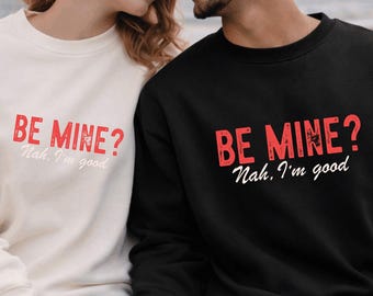 Funny Valentine's Day Couple Sweatshirt Set, Unisex Graphic Sweaters
