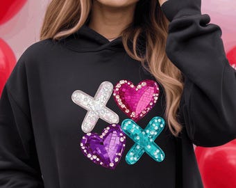 XOXO Heart Sweatshirt, Valentine Crewneck, Couple Matching Sweatshirt, Romantic Unisex Pullover Gift
