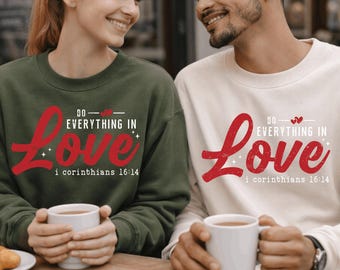 Christian Valentine's Day Sweatshirt, Bible Verse, Unisex Crewneck