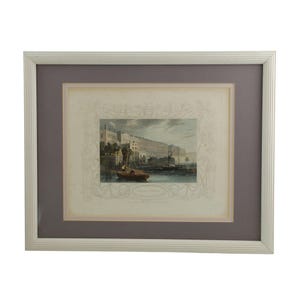 Antique Adelphi Terrace London Hand Colored Steel Engraving Drawn by William Tombleson Engraved by Henry Winkles, Views of the Thames
