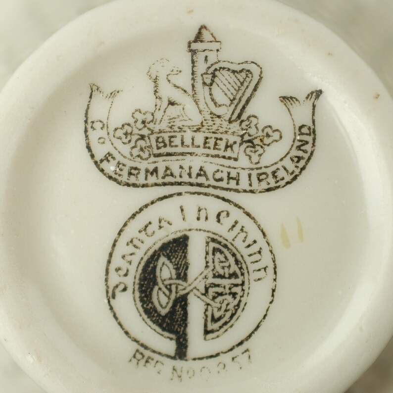 Vintage Belleek Irish Parian China Cream Jug Cleary Pattern Etsy