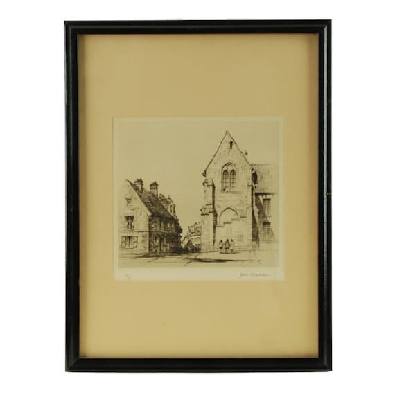 Antique Samuel Chamberlain Pencil Signed Limited Edition Etching