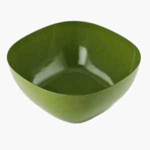 Vintage Cathrineholm Holland Avocadogroen geëmailleerd vierkante kom Klassiek jaren 70 decor