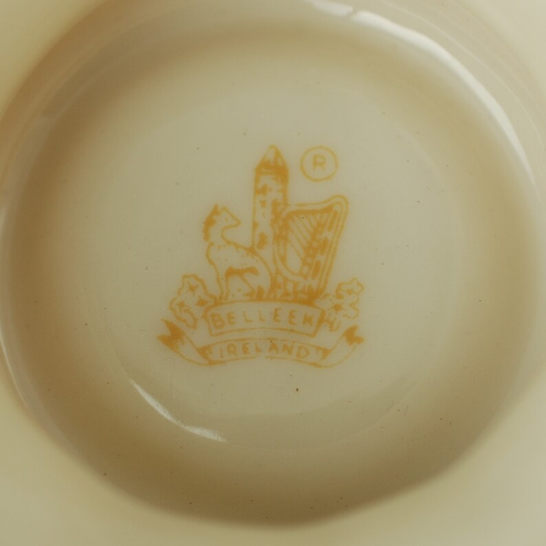 Vintage Belleek Irish Porcelain Vase With Applied Floral Etsy