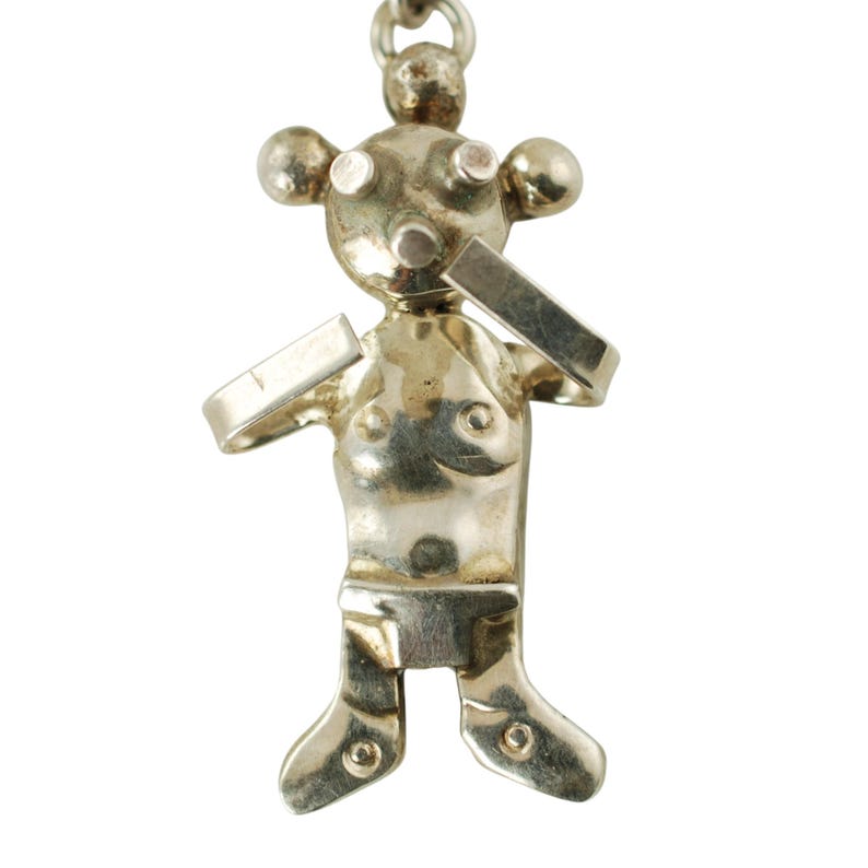 Vintage Sterling Silver Koyemsi Mudhead Kachina Dimensional Pendant and Earring Set Artist Signed MC image 4