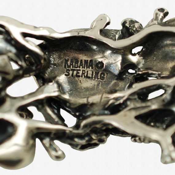 Vintage Kabana Sterling Silver Cuff Sealife Bracelet Dimensional