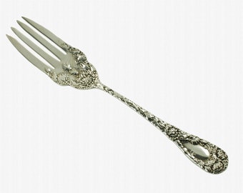 Antique William B. Durgin "Chrysanthemum" Sterling Silver Cold Meat Fork