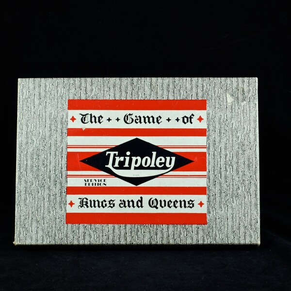 Vintage 1940 'Tripoley -The Game of Kings and Queens - Service Edition' - in Original Box plus Union Pacific Railroad Canasta Score Sheets