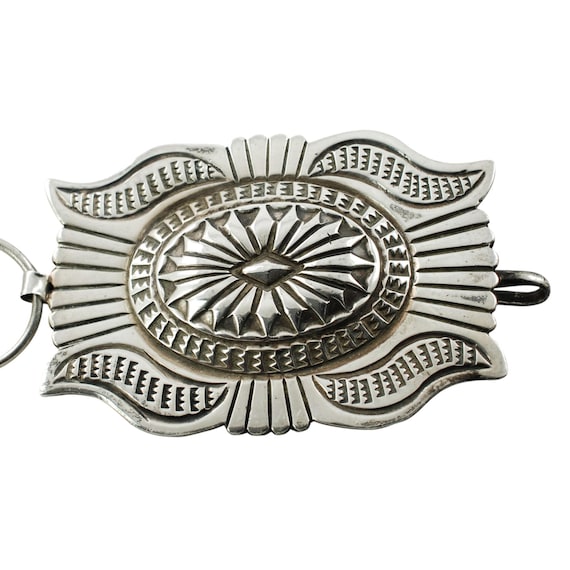 Vintage Signed Navajo Hand Stamped Heavy Gauge Sterling  display picture 2