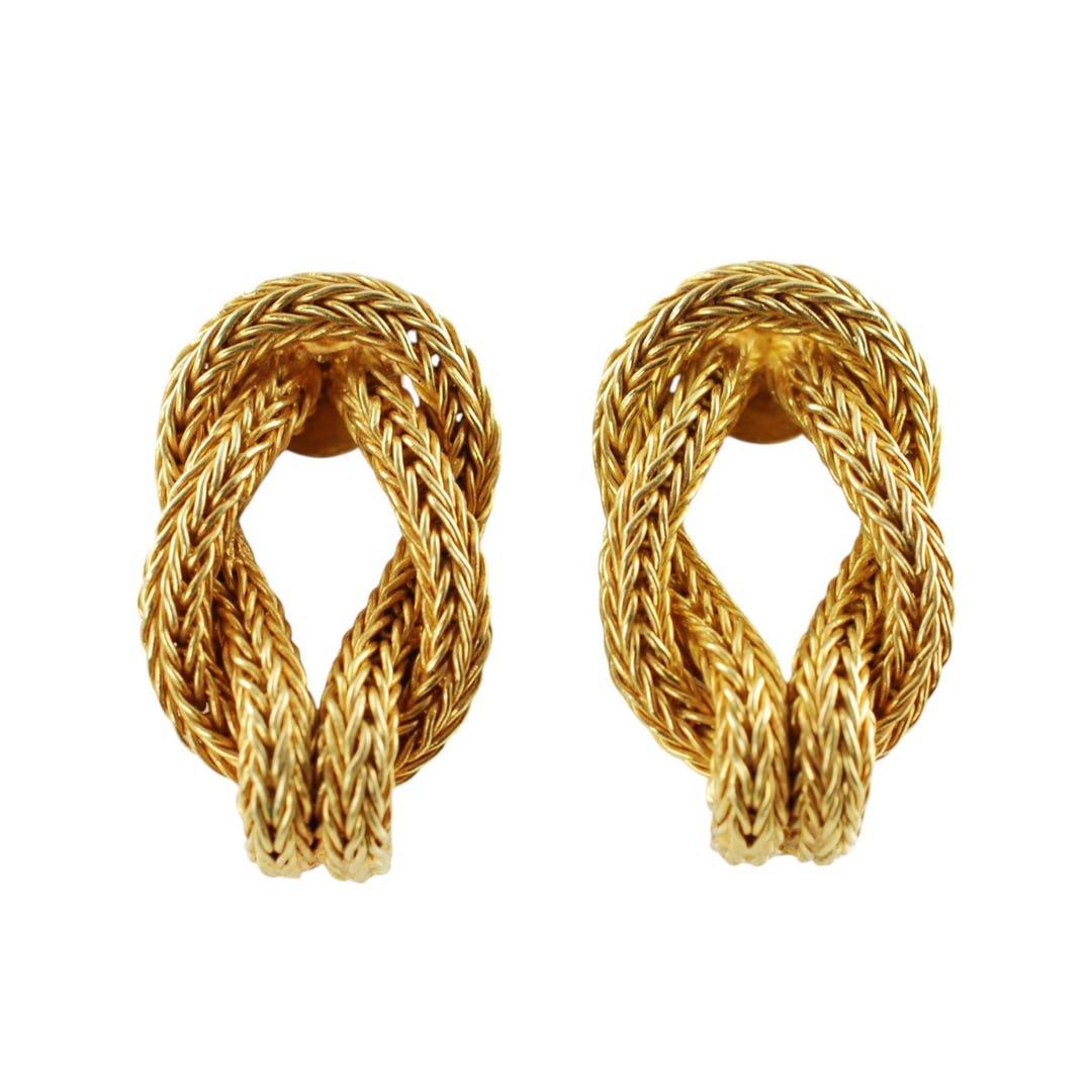 Buy Vintage Ilias Lalaounis 18K Yellow Gold Hand Woven Earrings