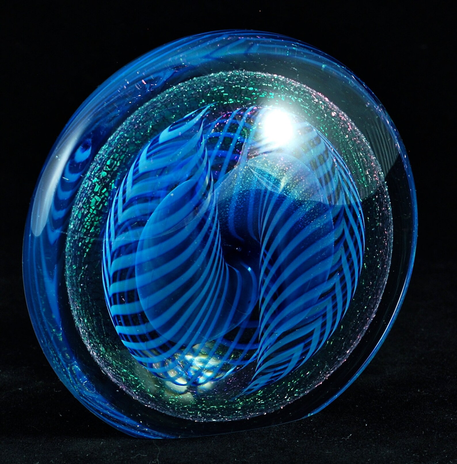 Vintage Large Robert Eickholt Art Glass Paperweight Etsy