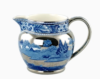 Vintage Wedgwood Damwild Blau Silber Lustre Krug