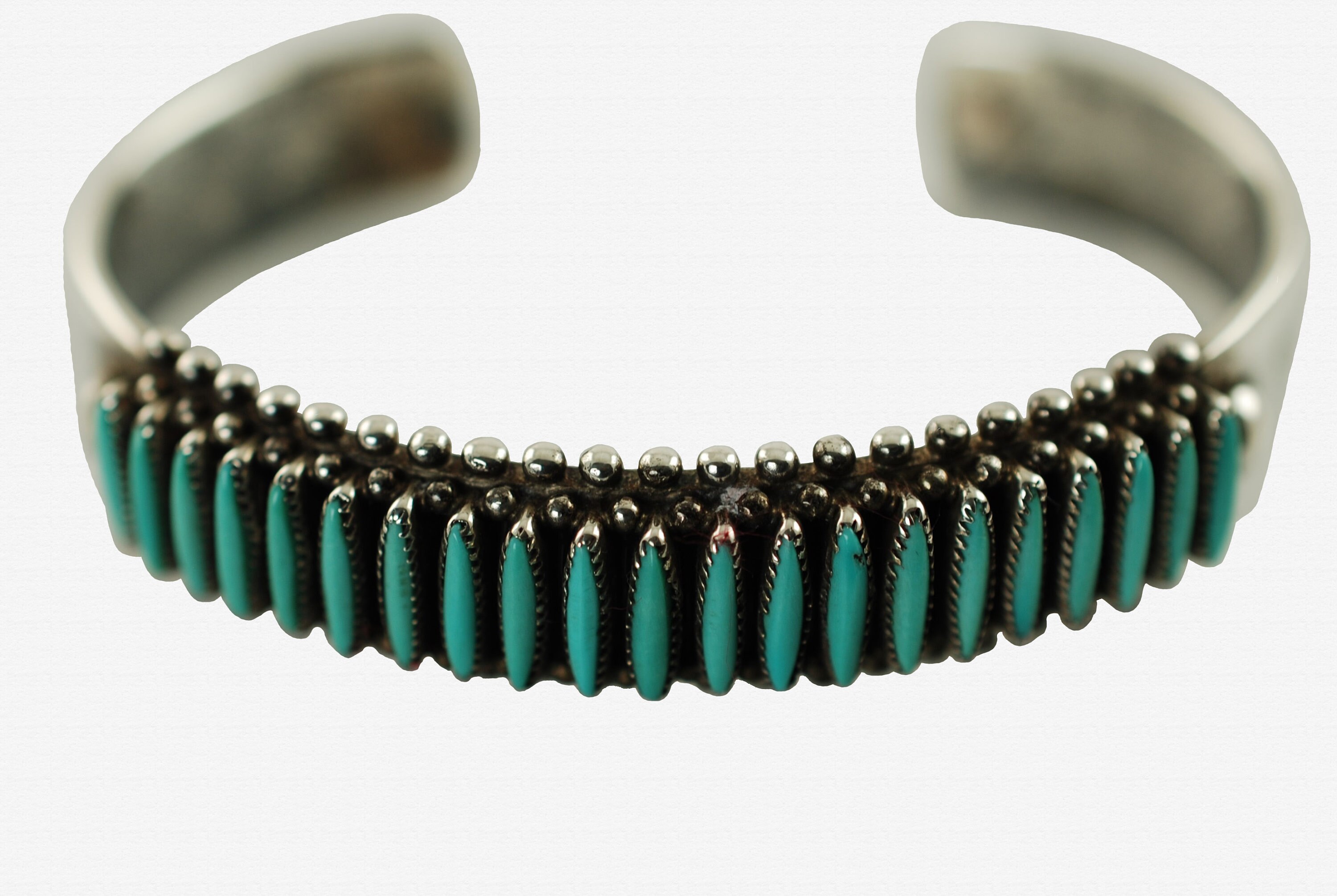 Vintage Bryant Waatsa Zuni Needlepoint Turquoise Sterling Cuff Etsy