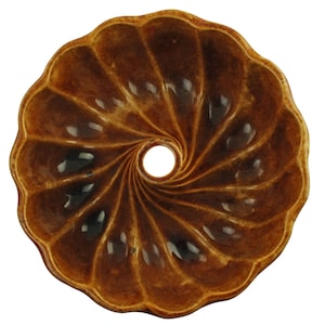 Molde antiguo para pudín con forma de cabeza de turco, de Bennington Rockingham Glaze Yellow Ware