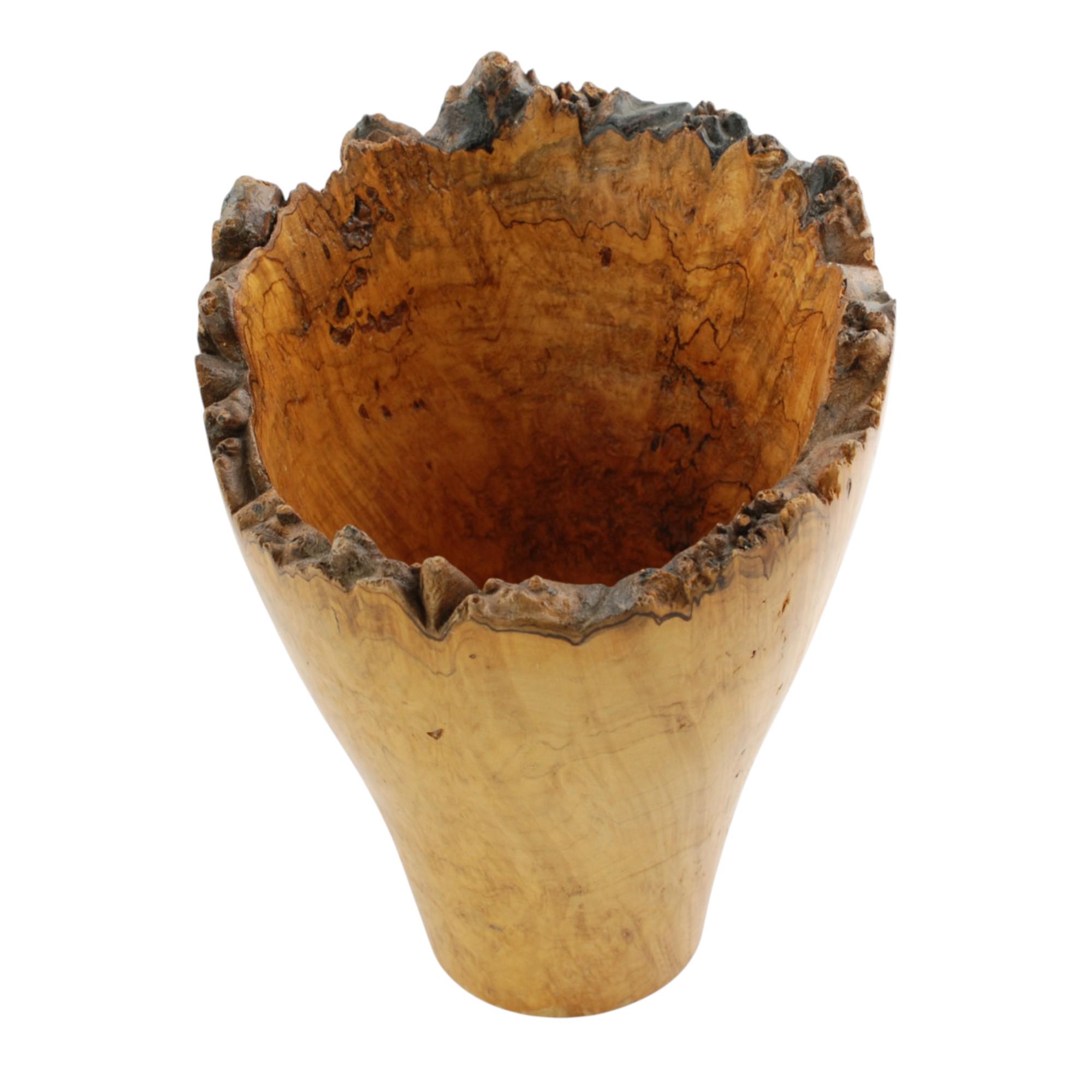 Vintage Maple Burl Wood Vase By Jerry Mckay