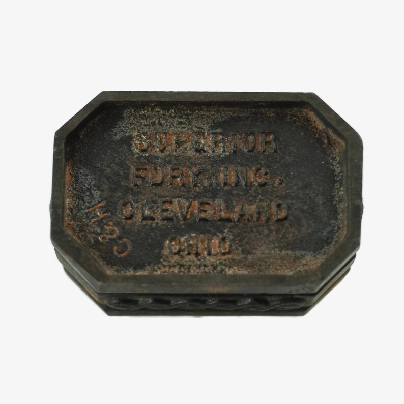 Antique 19th Century Cast Iron Lidded Octagonal Box with Dog Etsy