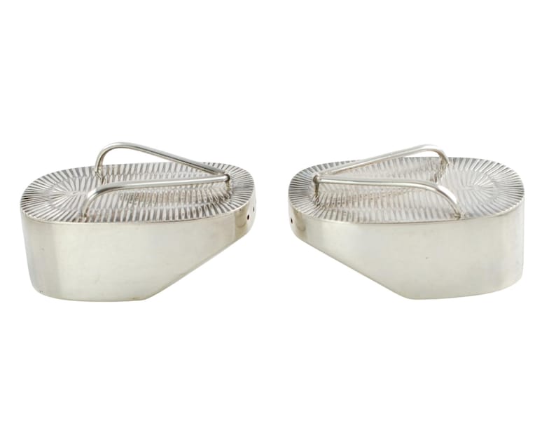 Vintage Japanese 950 Sterling Silver Geishsa Maiko Okobo Sandal Salt and Pepper Shakers, Asahi Shoten image 5