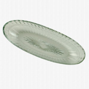 Antique Heisey Glass Company Banded Flute Oval 11.75&quot; Dish