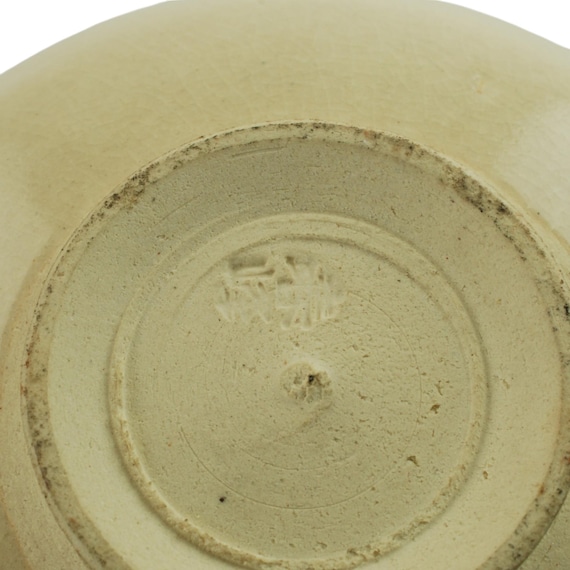 ヴィンテージ日本の清水焼陶器茶わん抹茶ボウル茶碗、井上春峰作、緑金