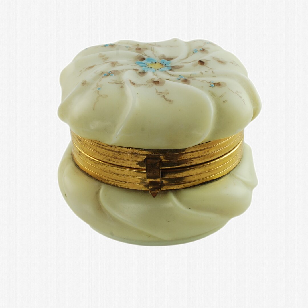 Antique Wave Crest Helmschmied Swirl Pattern Hand Painted Dresser Box C ...