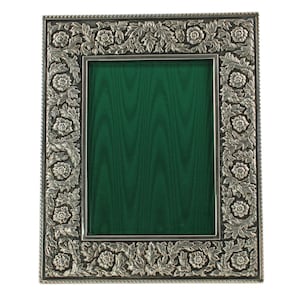 Vintage Buccellati Sterling Silver 9&quot; by 11&quot; Linenfold Frame Renaissance Pattern in Original Box, 5&quot; x 7&quot; Photo Frame
